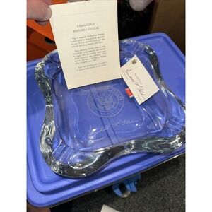 Wendell H. Ford Signature Ashtray with United States Seal. Fostoria glass. Ky